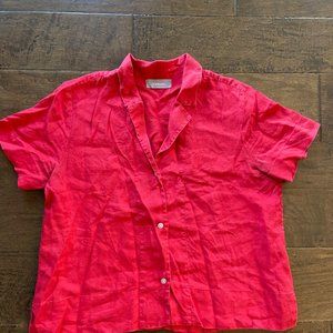 Red Everlane Linen Shirt